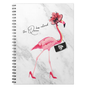 Caderno Espiral A Rainha Aposentou O Chic Pink Flamingo