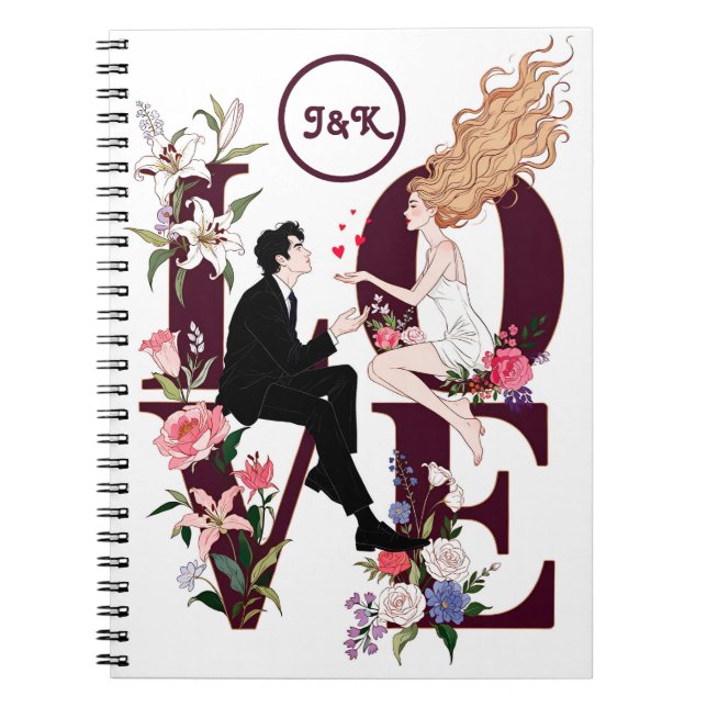 Caderno Espiral A romantic personalized Valentine’s Day (Frente)