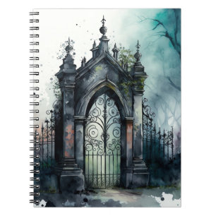 Caderno Espiral A Série Portão do Cemitério Gótico Design 11