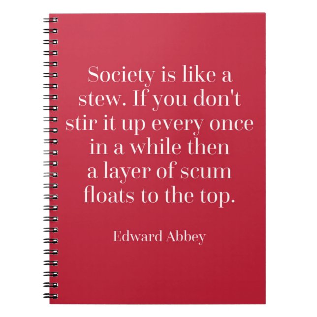 Caderno Espiral A sociedade é como umas citações do guisado (Frente)