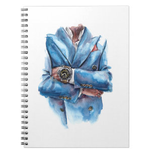 Caderno Espiral A suit and a watch