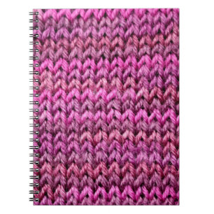 Caderno Espiral a textura do tecido de malha com palha listrada