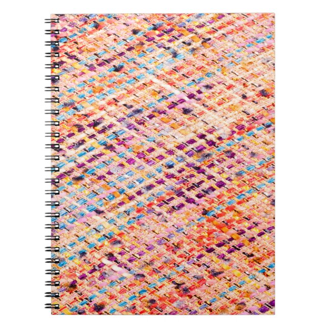 Caderno Espiral A textura do tecido tece um segmento grande (Frente)