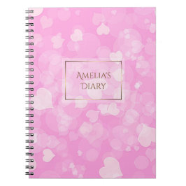 Caderno Espiral A textura dos namorados abstratos do rosa do