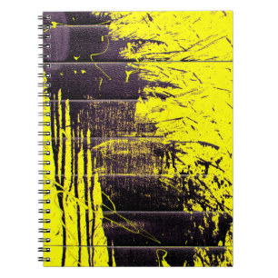 Caderno Espiral A tinta preta de abstrato pinga gota-a-gota num ol