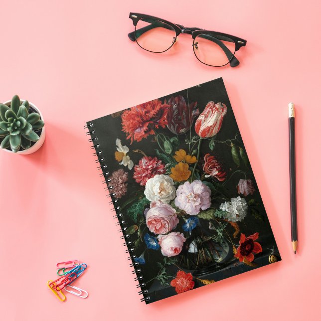 Caderno Espiral A vida com flores | Jan Davidsz de Heem (Criador carregado)