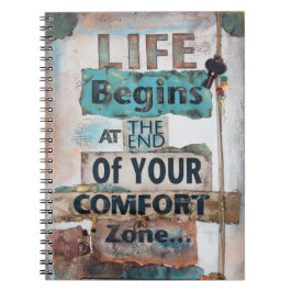 Caderno Espiral A Vida Começa No Fim Do Notebook Da Zona De Confor