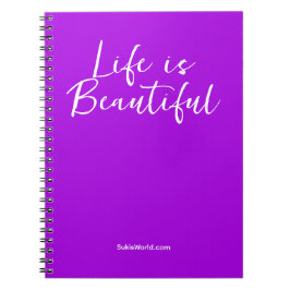 Caderno Espiral A Vida É Bonita | Marca de blogs empresariais roxo