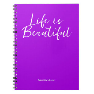 Caderno Espiral A Vida É Bonita   Marca de blogs empresariais roxo