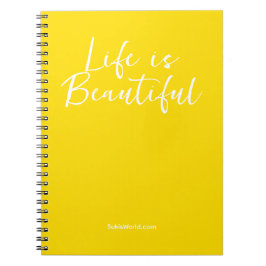 Caderno Espiral A Vida É Bonita | Marca do blog comercial amarelo