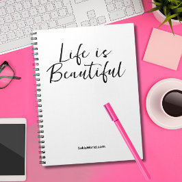 Caderno Espiral A Vida É Bonita | Marca do blog de nome da empresa