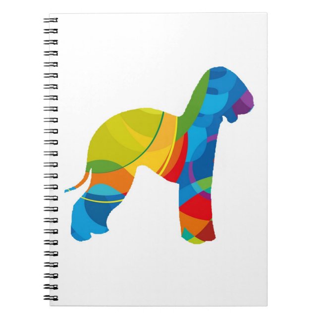 Caderno Espiral A vida é brilhante com um Bedlington Terrier (Frente)