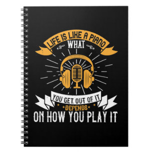 Caderno Espiral A Vida É Como Um Piano