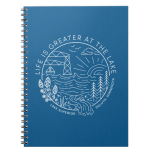 Caderno Espiral A vida é maior no lago - branco e azul