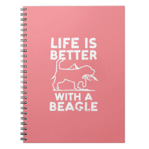 Caderno Espiral A Vida É Melhor Com A Caça A Um Beagle Design