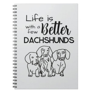 Caderno Espiral A vida é melhor com alguns rabiscos de Dachshols