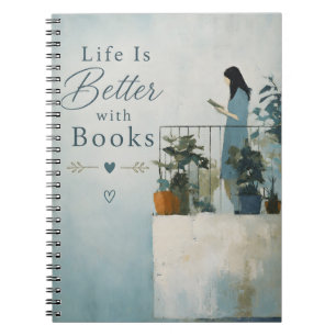 Caderno Espiral A Vida é Melhor Com Livros
