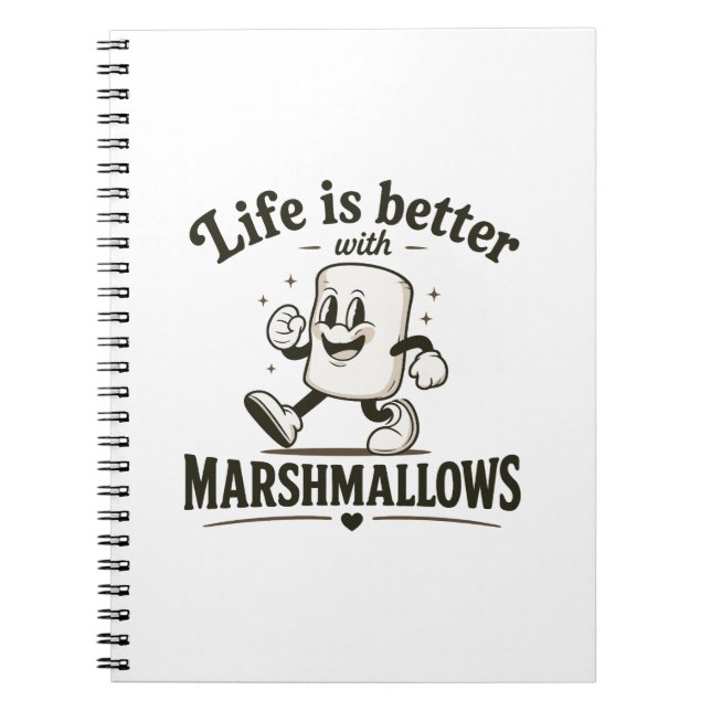Caderno Espiral A vida é melhor com marshmallows (Frente)