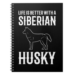 Caderno Espiral A Vida É Melhor Com Um Cachorro Husky Siberiano