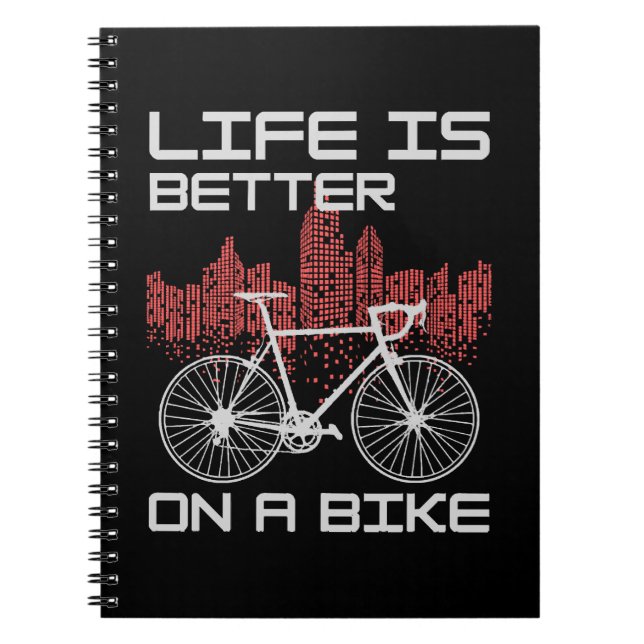 Caderno Espiral A vida é melhor de bicicleta (Frente)