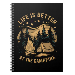 Caderno Espiral A Vida É Melhor No Camping Da Fogueira Acampamento