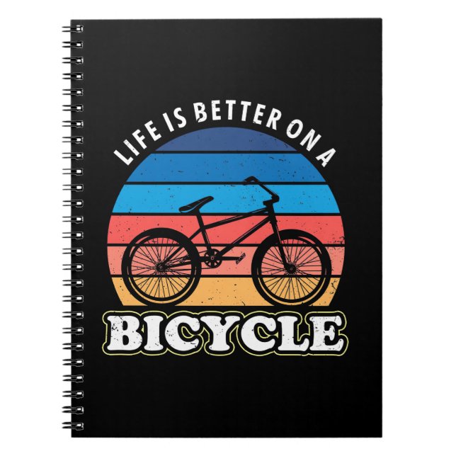 Caderno Espiral A Vida É Melhor Num Bicicleto (Frente)
