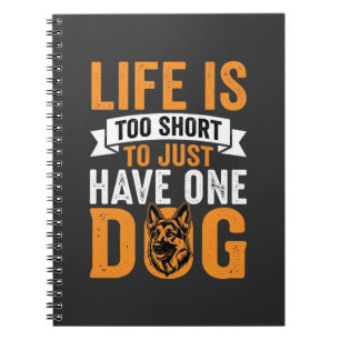 Caderno Espiral A Vida é Muito Curta Gráfico de Amante de Cachorro