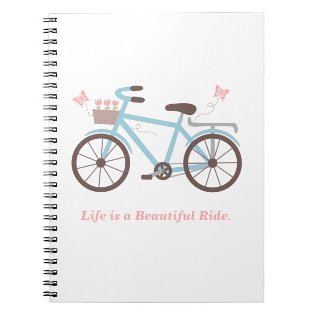 Caderno Espiral A vida é um belo Diário para notebook de bicicleta (Frente)