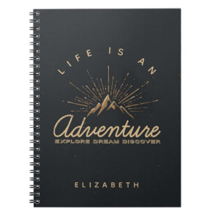 Caderno Espiral A vida é uma descoberta de sonho do Adventure Expl