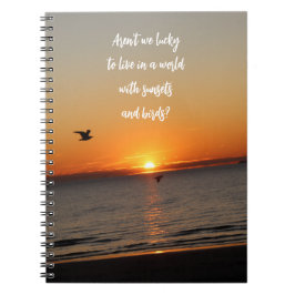 Caderno Espiral "A World With Sunsets and Birds"