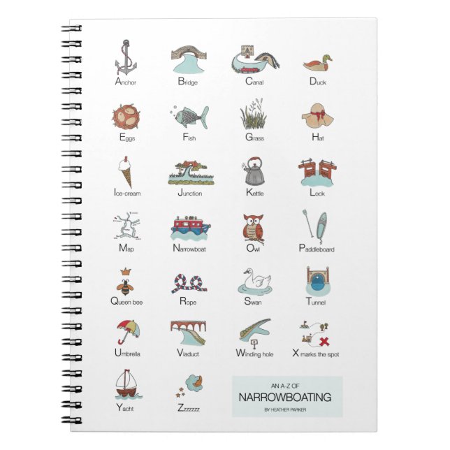 Caderno Espiral A-Z de notebook estreitando (Frente)