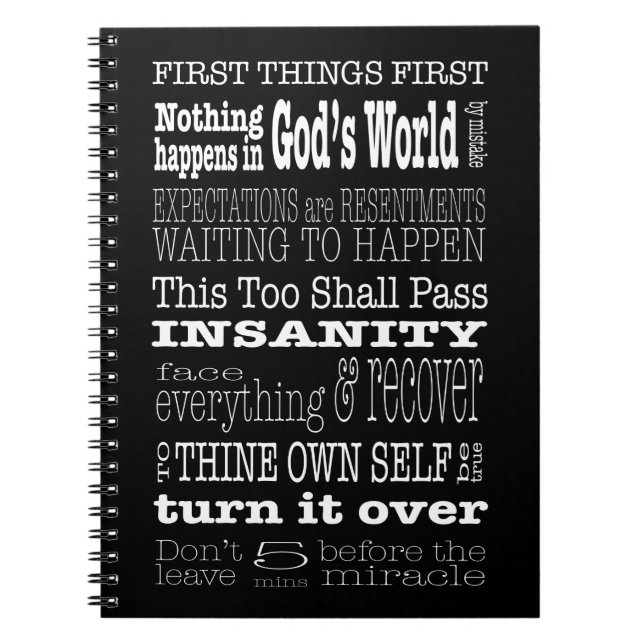 Caderno Espiral AA Sayings & Slogans 1 (Frente)