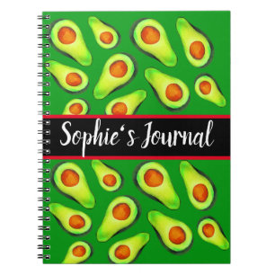Caderno Espiral Abacate verde saúde fruta foodie