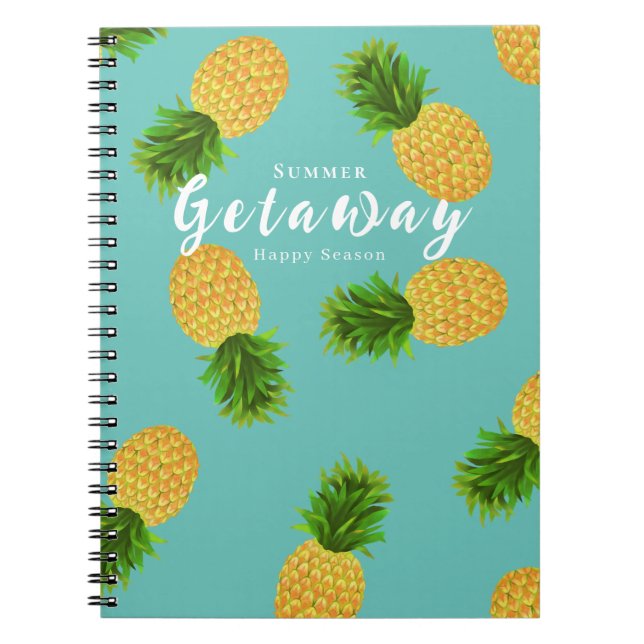 Caderno Espiral Abacaxi Aqua (Frente)