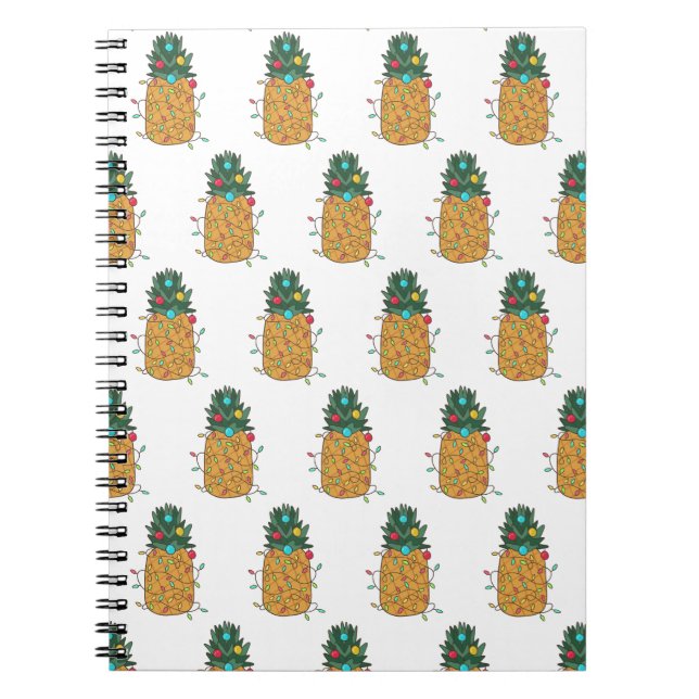Caderno Espiral Abacaxi de Natal tropical (Frente)