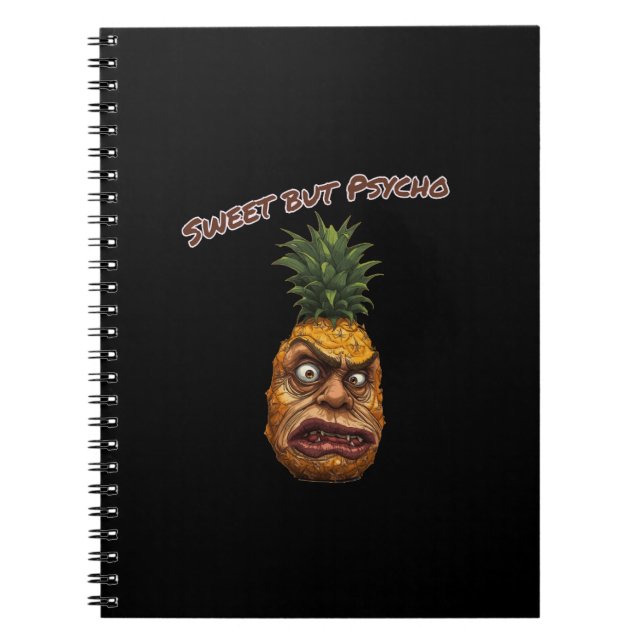 Caderno Espiral Abacaxi Doce mas Psicopata (Frente)