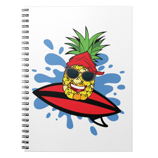 Caderno Espiral Abacaxi surfado (Frente)