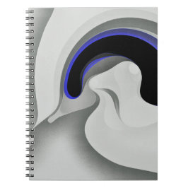 Caderno Espiral Abaixo do Azul: Cinza Abstrato, Preto e Azul
