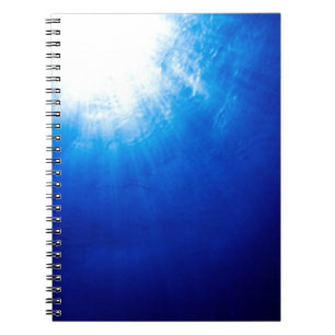 Caderno Espiral Abaixo do mergulho fundo azul