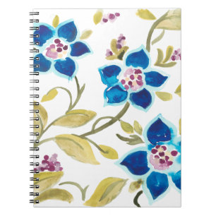 Caderno Espiral Abbey Floral Azulejos - Blue Blooms