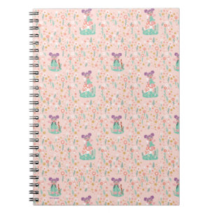 Caderno Espiral Abby Cadabby Padrão De Flores De Madeira