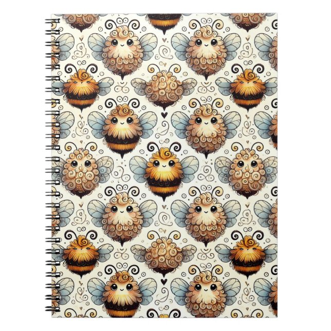 Caderno Espiral Abeja fofa e cartoonizada (Frente)