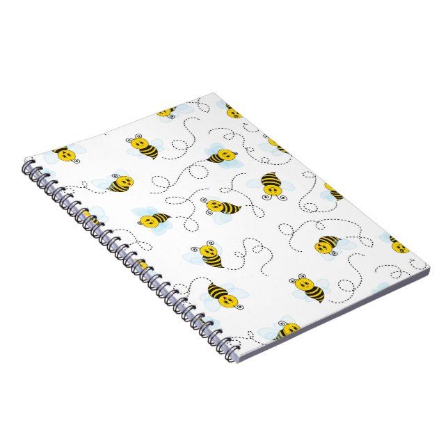 Caderno Espiral Abeja Melífera Voadora Amarela Preta (Lado Direito)