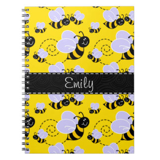 Caderno Espiral Abelha Amarela e Negra