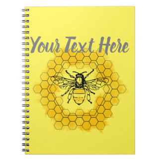 Caderno Espiral Abelha de mel Bumblebee no verão e primavera