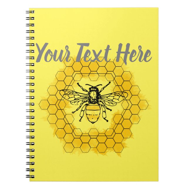 Caderno Espiral Abelha de mel Bumblebee no verão e primavera (Frente)