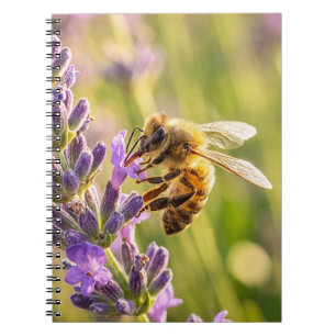 Caderno Espiral Abelha na Lavanda