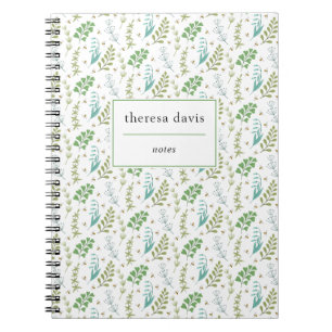 Caderno Espiral Abelhas De Mel De Folhagem Botânica Elegante