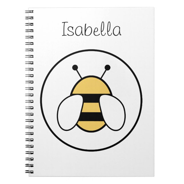 Caderno Espiral Abelhas de Mel Personalizáveis (Frente)