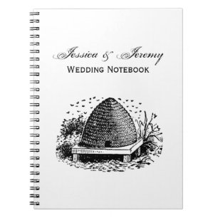 Caderno Espiral Abelhas Heráldicas Vintage e Colmeia de Abelhas #